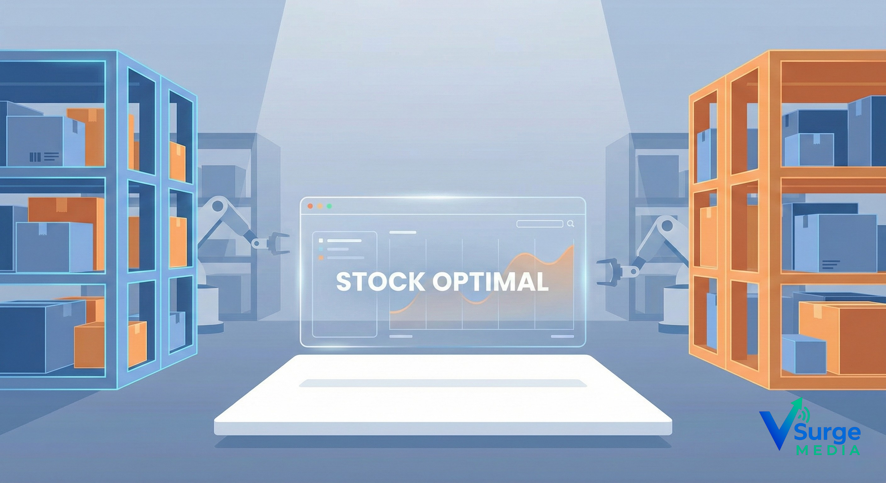 Inventory management software small business concept showing organized digital warehouse